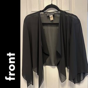 Alex Evenings Sheer Black Cardigan